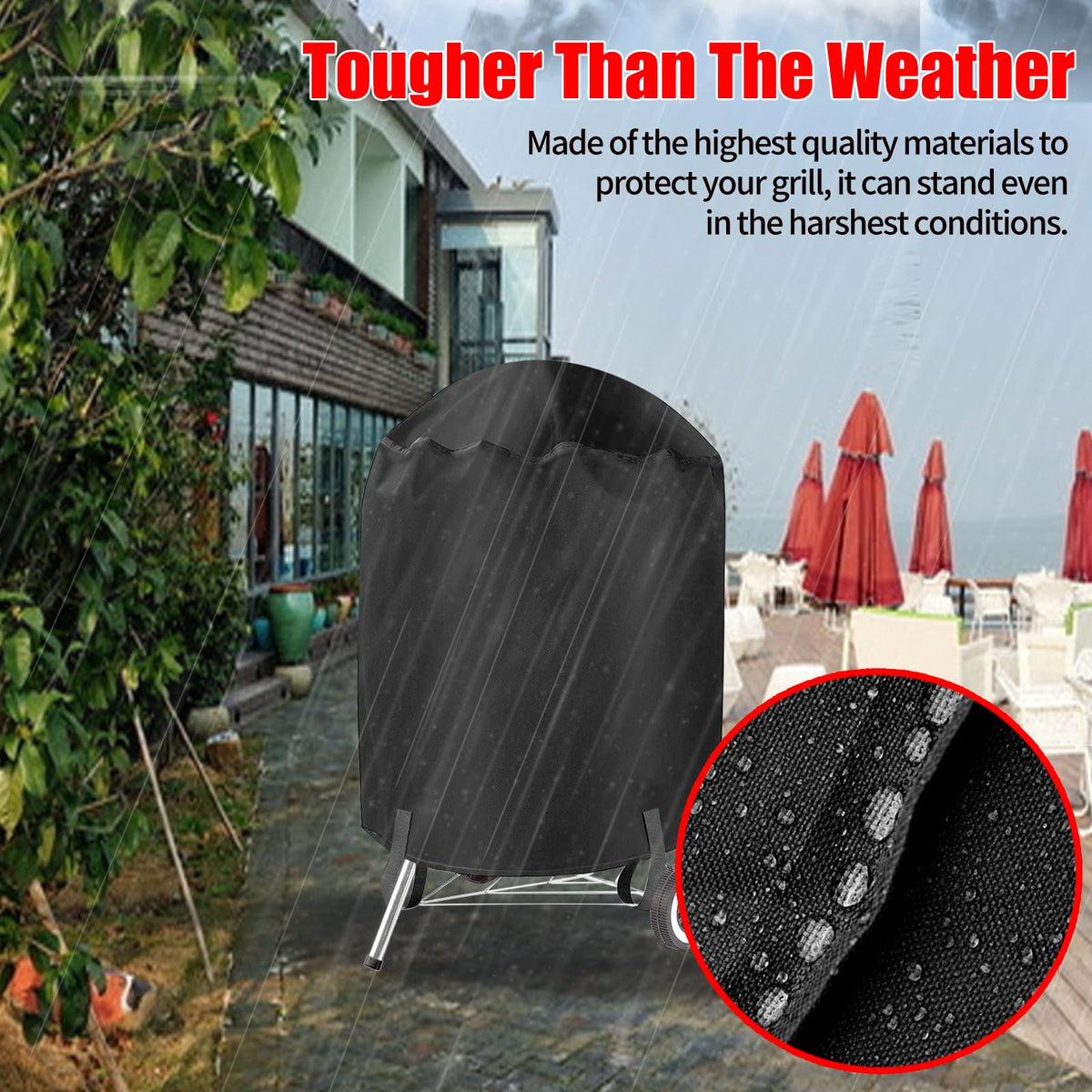 VIBOOS weather-protection fabric shielding against sun and rain