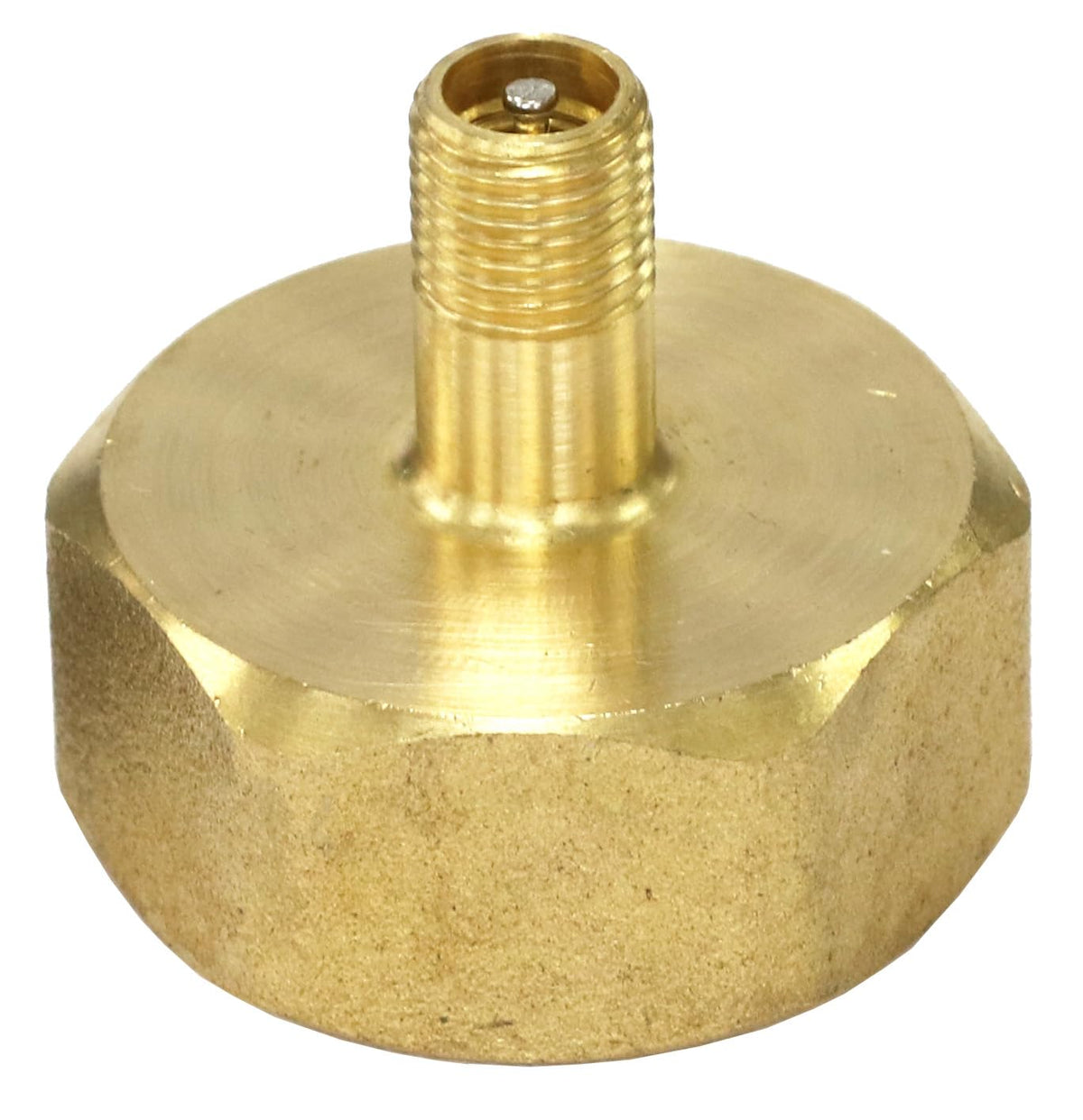 Vibrant Yard Company Schrader valve adapter connects to garden hose for winterization.