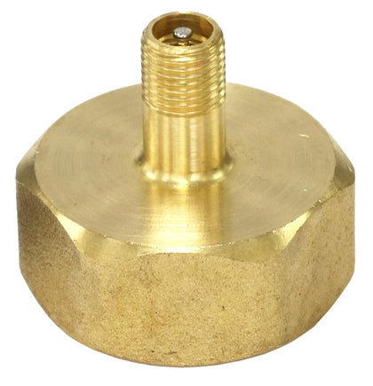 Vibrant Yard Company Schrader valve adapter connects to garden hose for winterization.