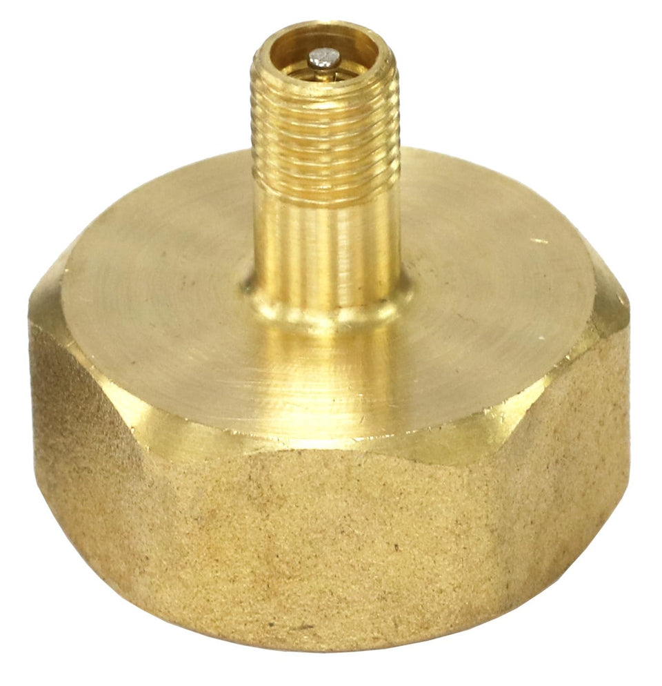 Vibrant Yard Company Schrader valve adapter connects to garden hose for winterization.
