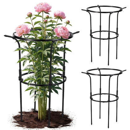 VICAMB grow-through cages support tall blooms like peonies and roses