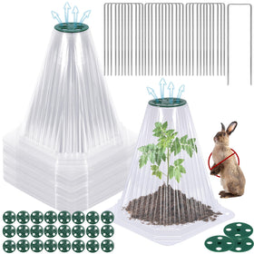 VICAMB 40-pack garden cloche set shields seedlings with clear visibility for sun exposure.