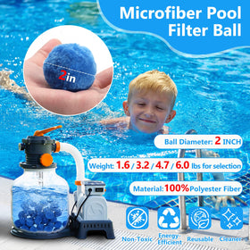 VICAMB polyester-blue filter ball close-up demonstrates lightweight filtration.