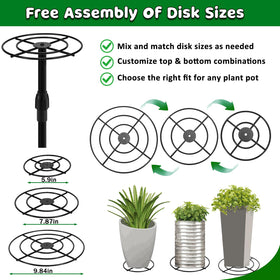 VICAMB adjustable planter riser base plate 5.9in stabilizes pots with lift