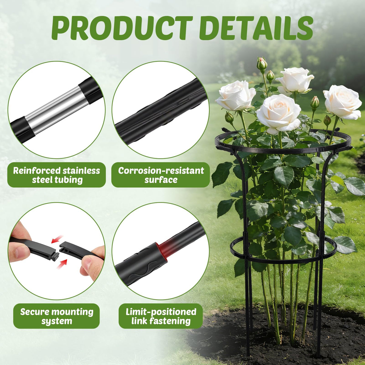 VICAMB stainless steel core stakes provide durable vertical support