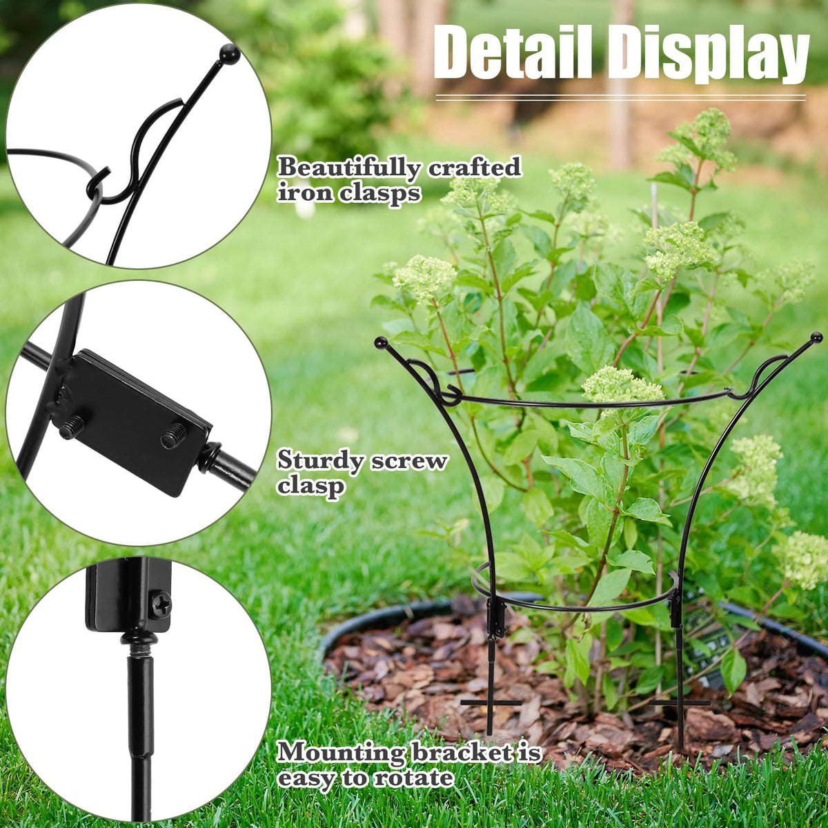 VICAMB storm-proof flower support protects blooms outdoors