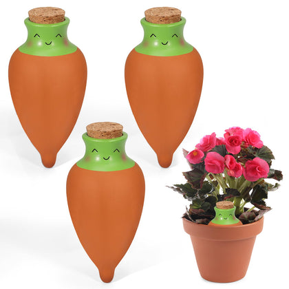 VICAMB terracotta olla globes set for steady soil moisture in gardens