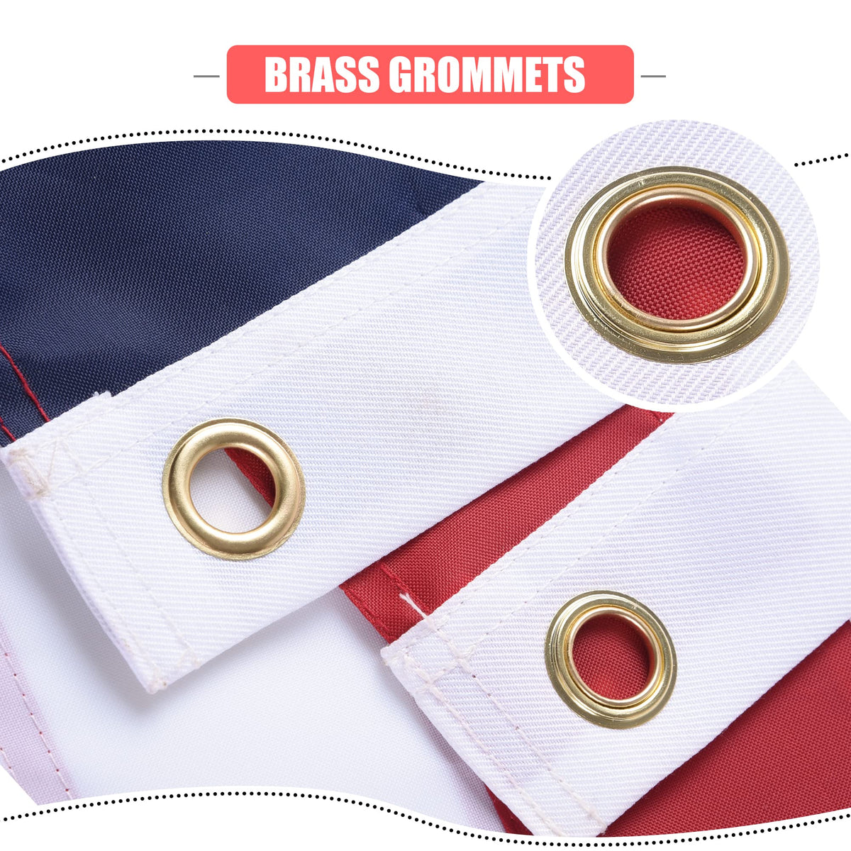 VICDRIA flag features brass grommets for secure hanging on flagpoles
