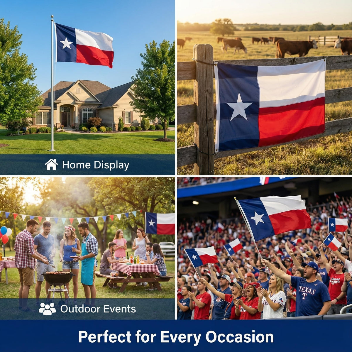VICDRIA Texas flag ready for travel and events