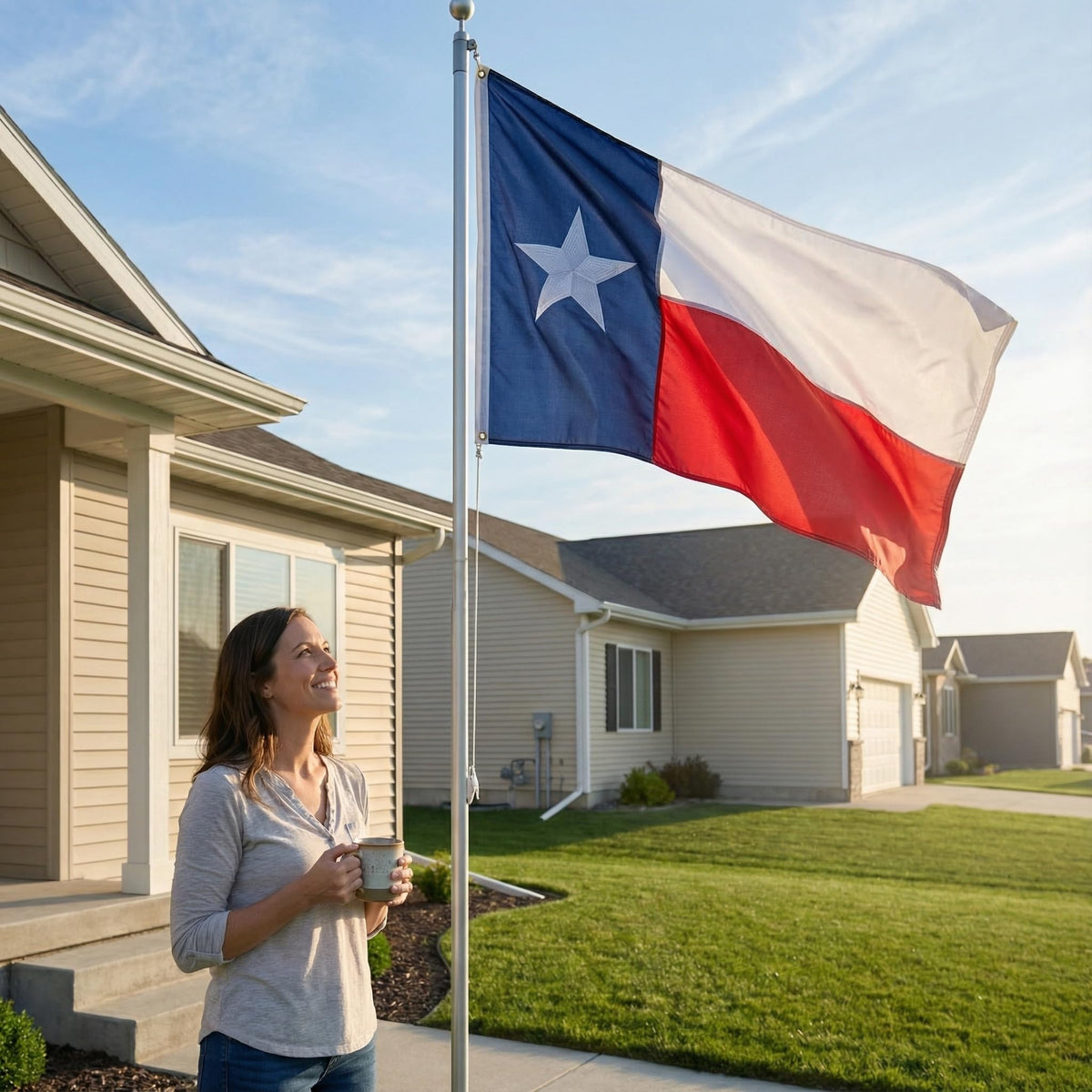 VICDRIA Texas flag display on wall or flagpole