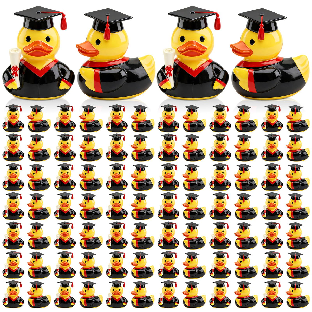 Vicenpal graduation duck with cap and diploma for party decor.