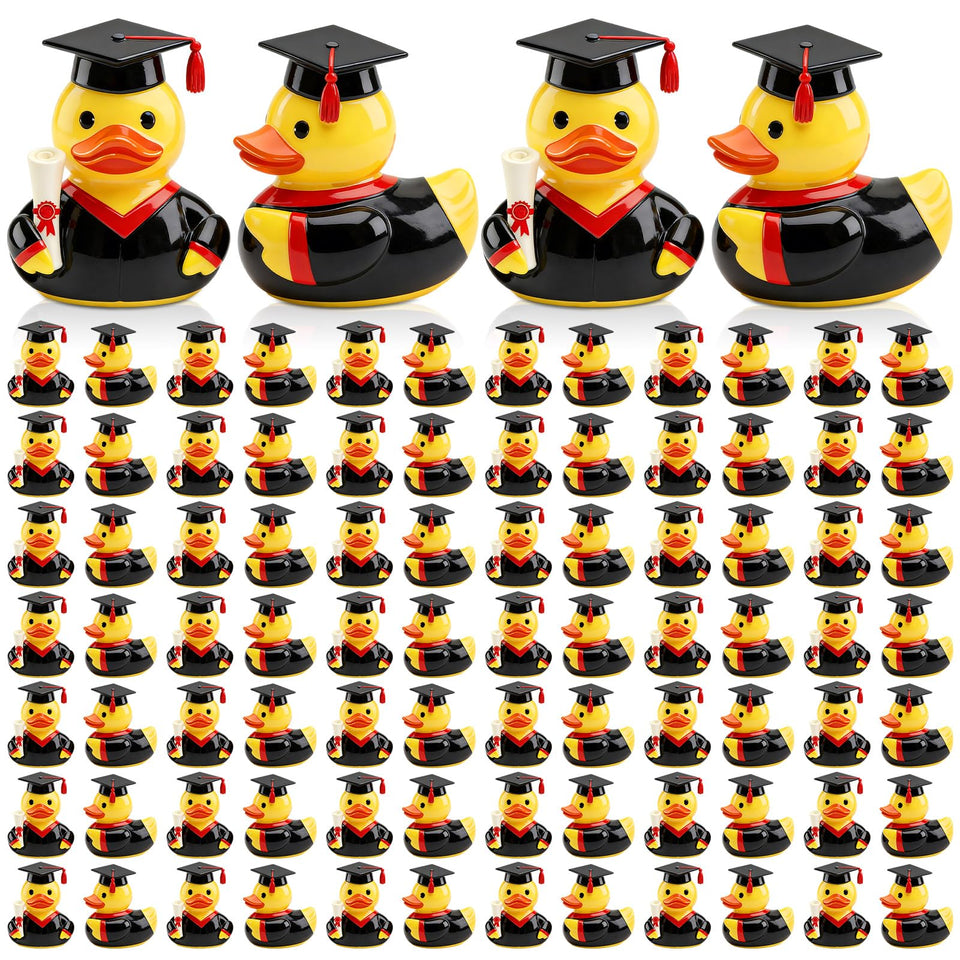 Vicenpal graduation duck with cap and diploma for party decor.