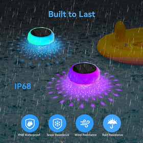 VICHTOP floating pool light can rest on water or ground for versatile placement