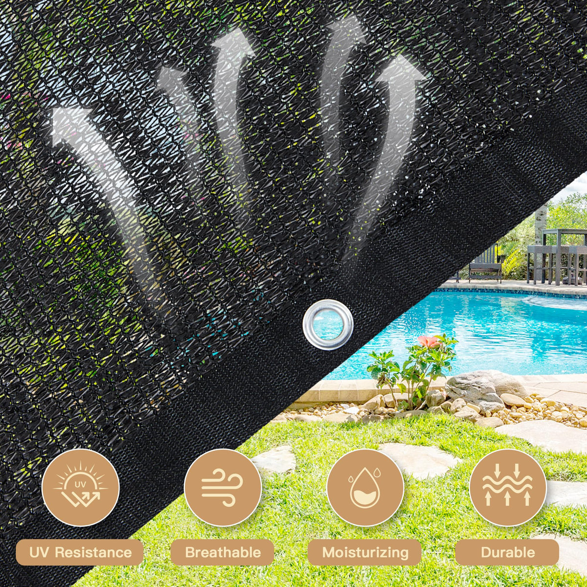 Patio sun shade by VICLLAX providing cooling shelter
