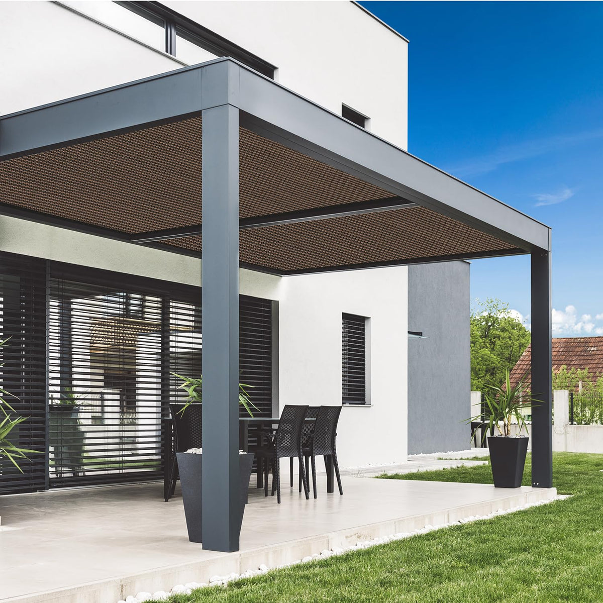 Breathable Vicllax shade fabric weave provides airflow while preserving privacy.