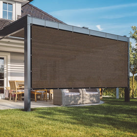 Reinforced edges on Vicllax shade fabric resist wind and wear.