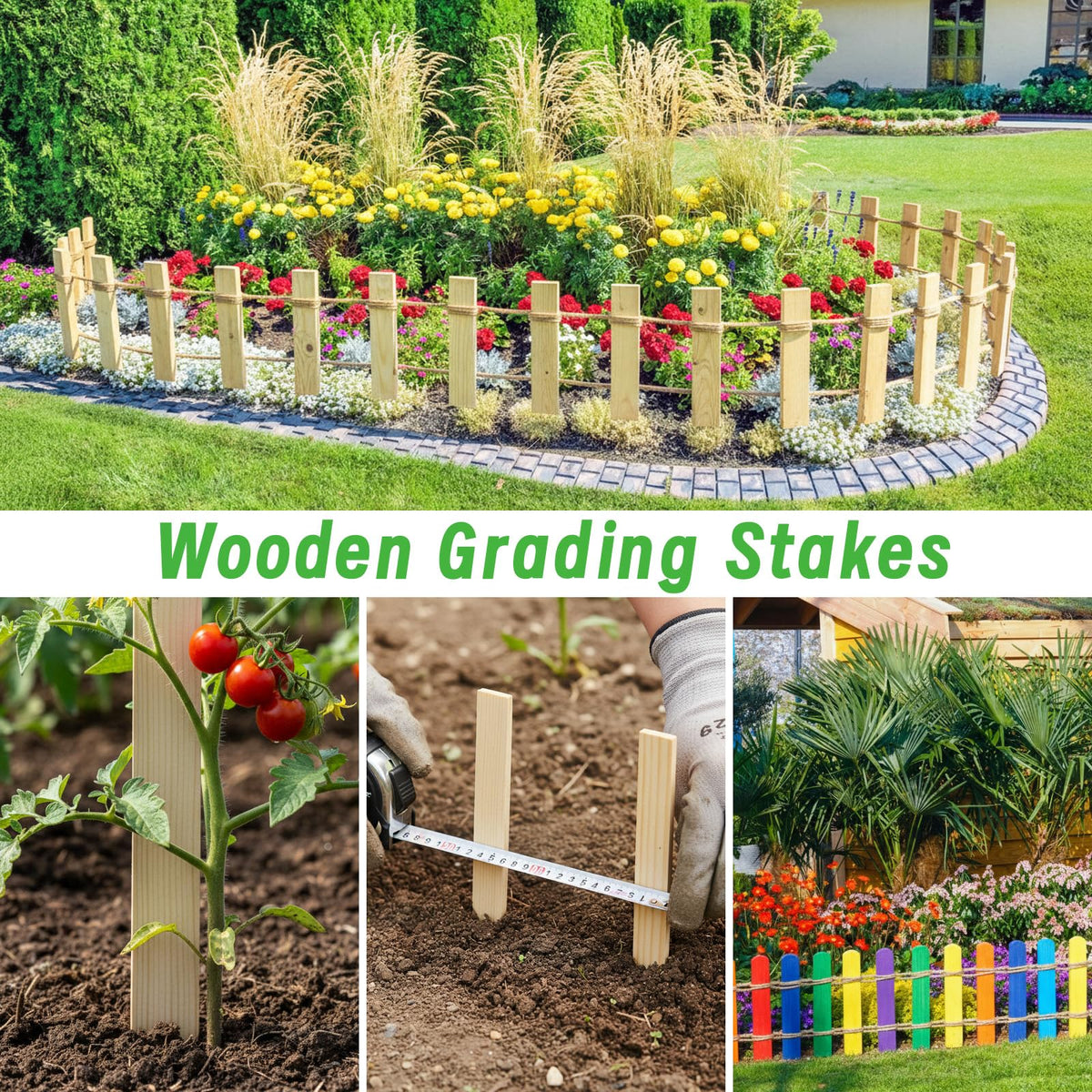 Vicosela rustic wooden posts ideal for plant support and markers.