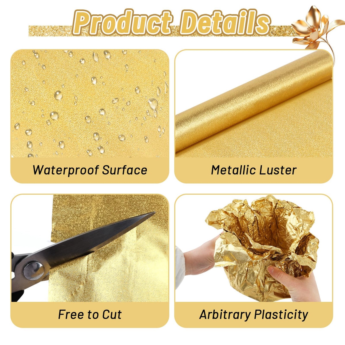Vicosela eco-friendly gold foil is recyclable and ideal for DIY decor.