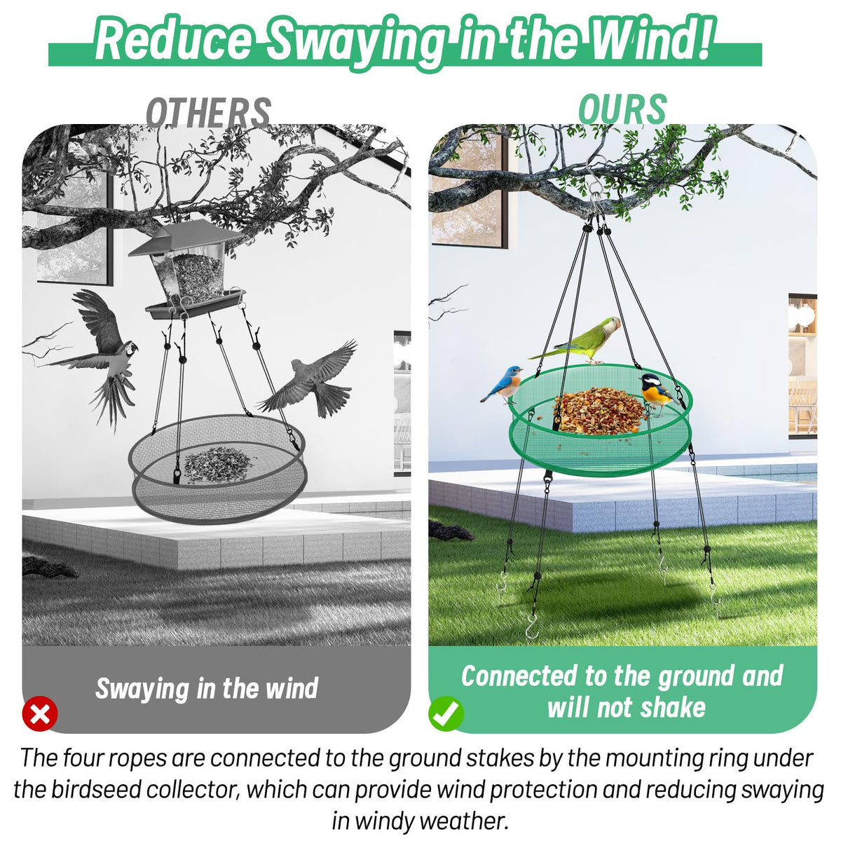 Vicosela windproof design minimizes sway for stable outdoor use.