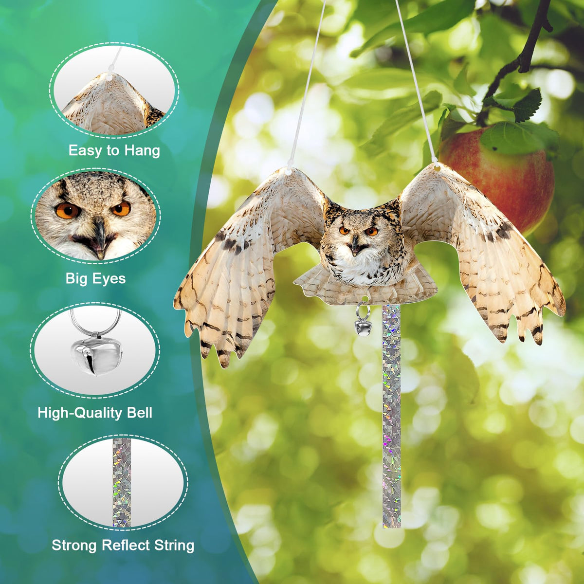 Vicsiyi waterproof bird deterrent owl durable and reusable for outdoors.