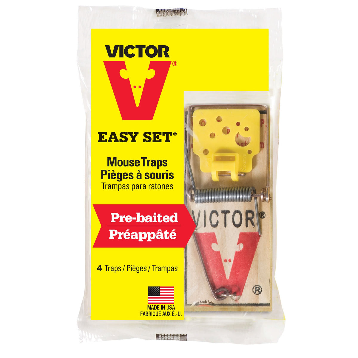 Victor Easy Set Mouse Trap in use along a wall demonstrates placement