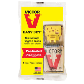 Victor Easy Set Mouse Trap in use along a wall demonstrates placement