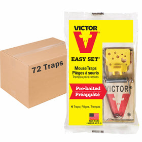 Victor Easy Set Mouse Trap front view shows durable wood for reliable control