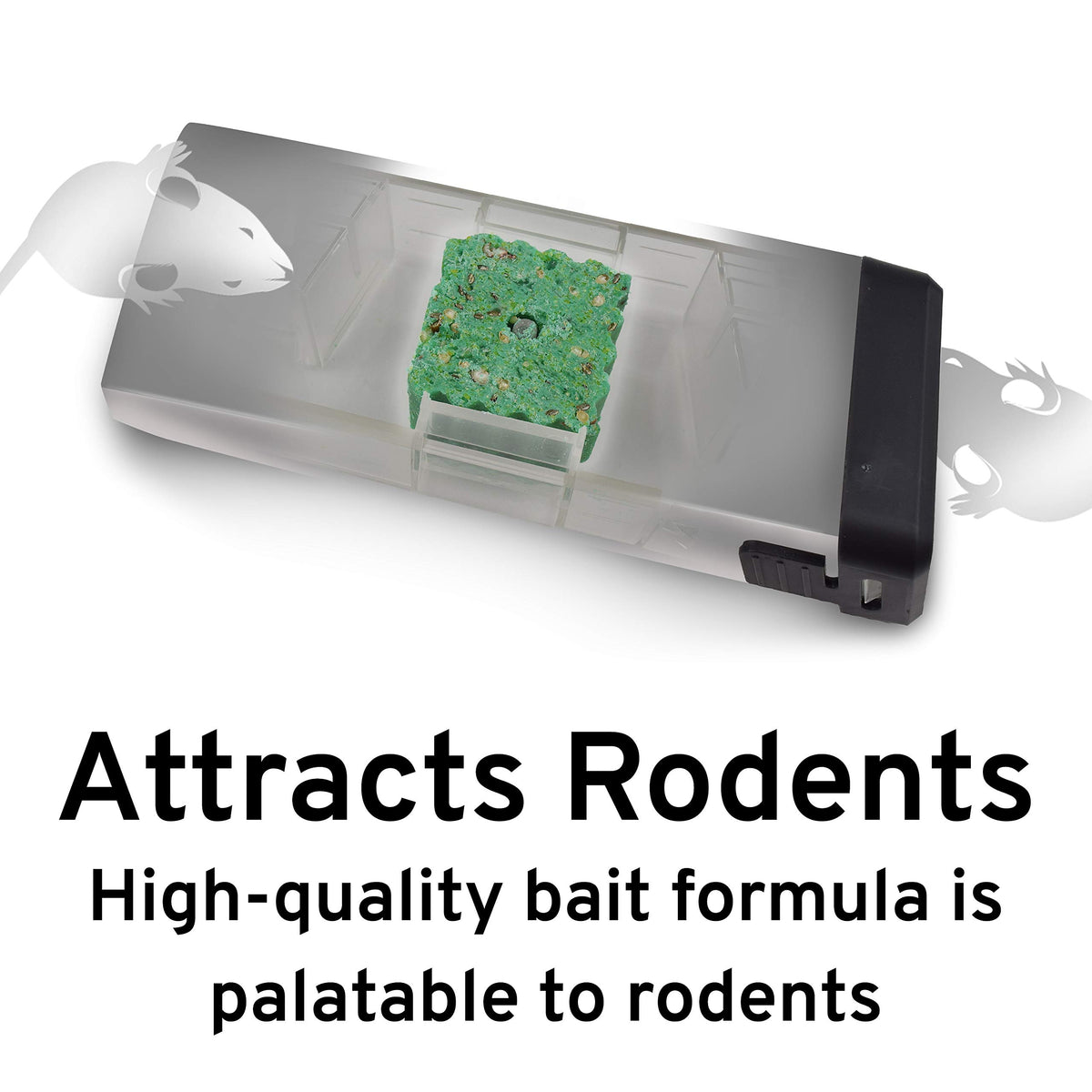 Victor Fast-Kill palatable bait formula attracts mice reliably.