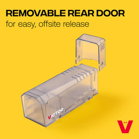 Victor Live Catch trap in use: bait, place, set, release