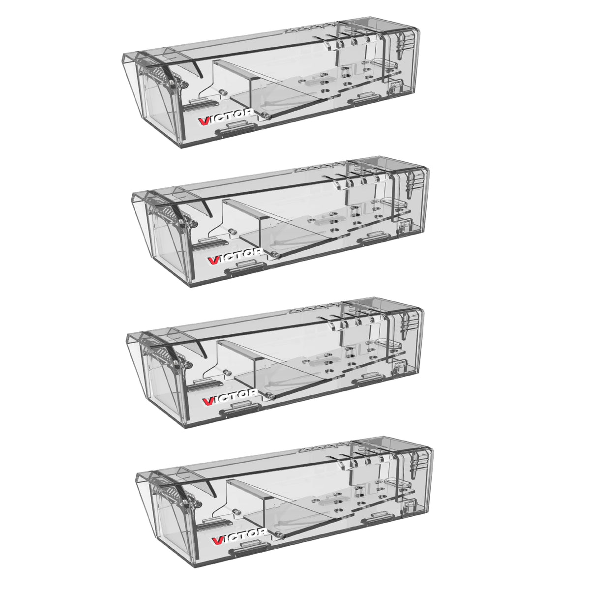Victor Live Catch trap front view shows clear design for monitoring