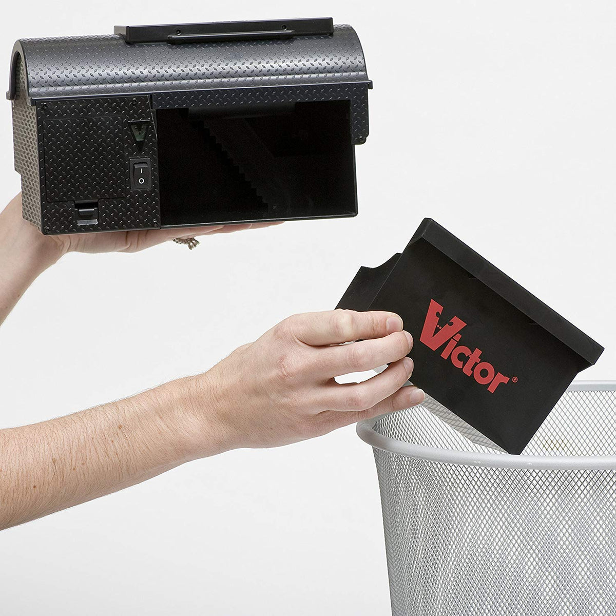Victor M260 collection drawer enables no-touch disposal of mice.