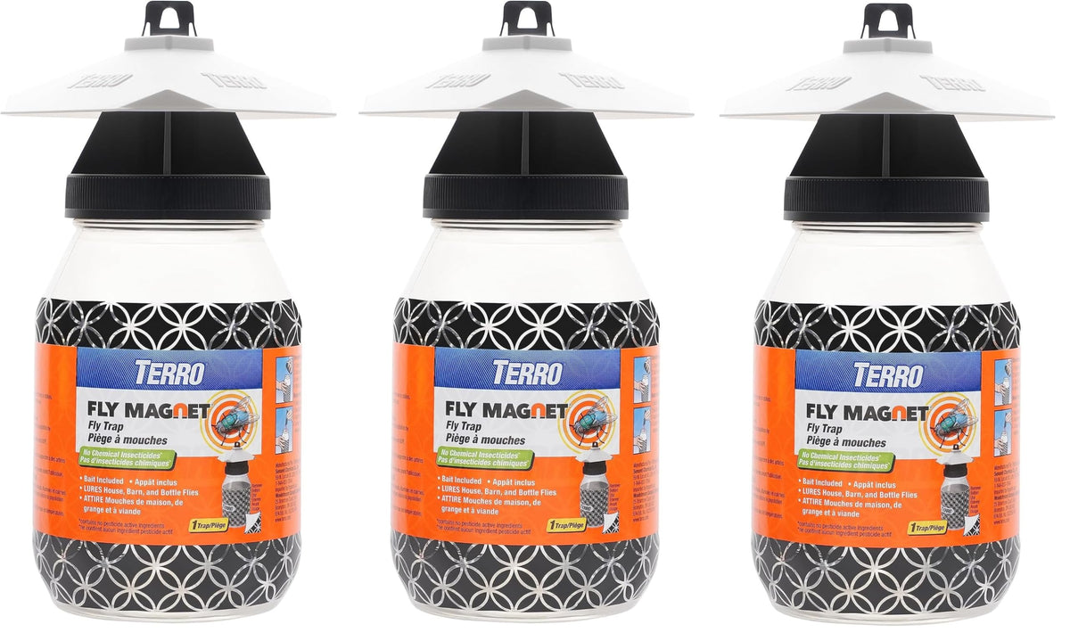 Victor M380 Fly Magnet 1-Quart Trap ready to capture flies in a kitchen or workspace
