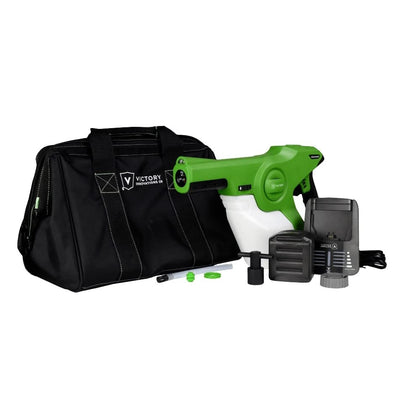 Victory Innovations cordless electrostatic handheld sprayer demonstrates 360-degree coverage for thorough application