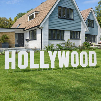VictoryStore 18-inch Hollywood yard sign letters with stakes for bold front-yard display.