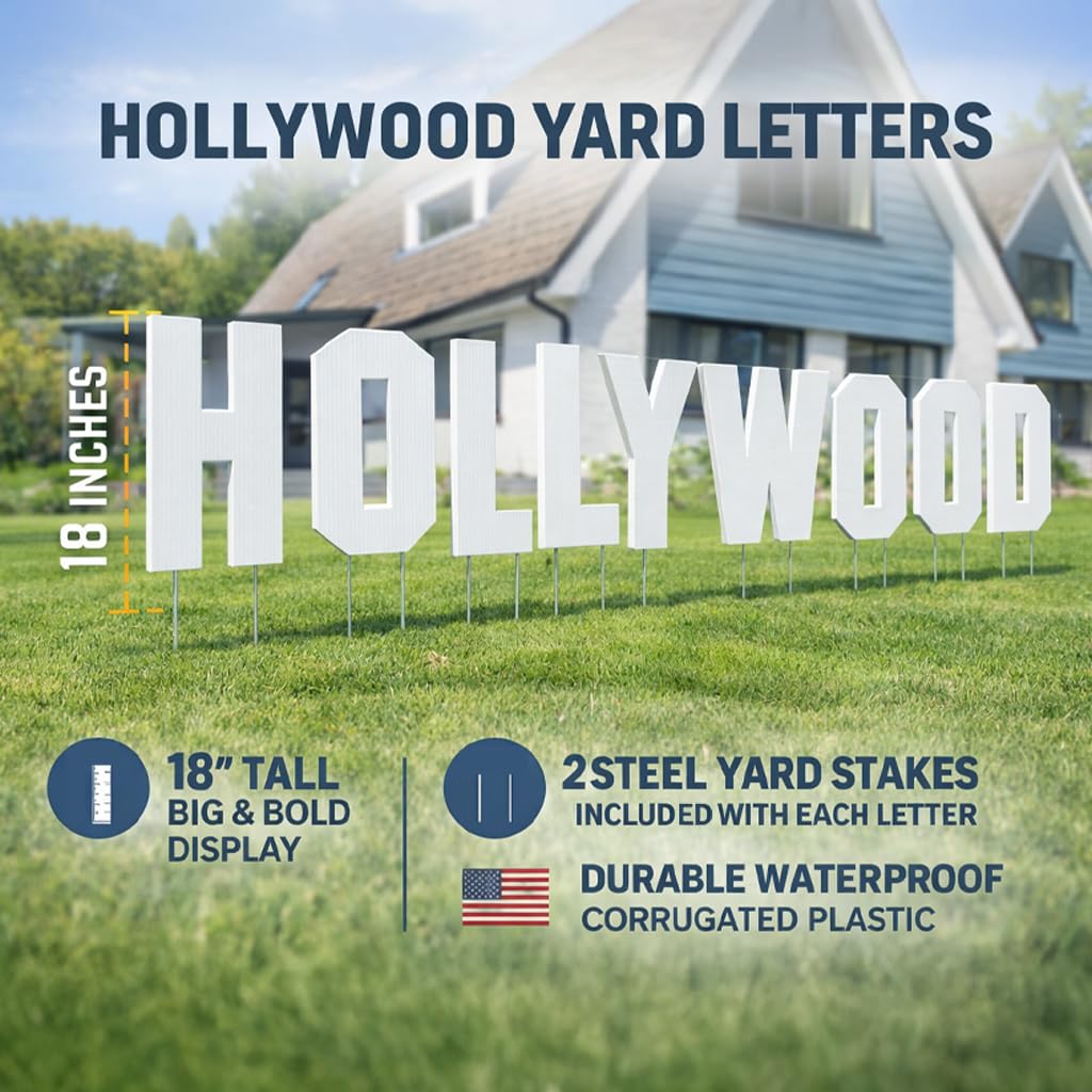 VictoryStore solid white corrugated plastic yard letters ideal for clean, reusable party signage.