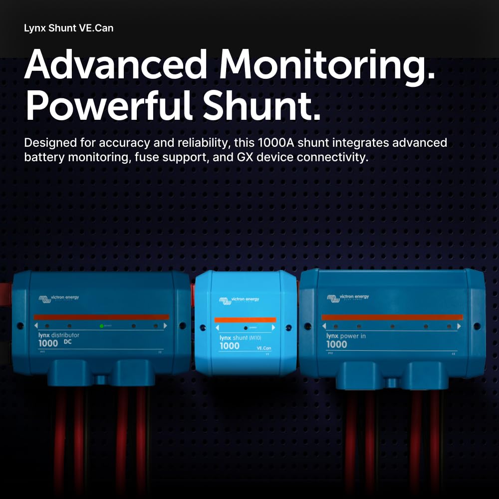 Victron Lynx Shunt M10 side connectors enabling safe wiring for larger systems