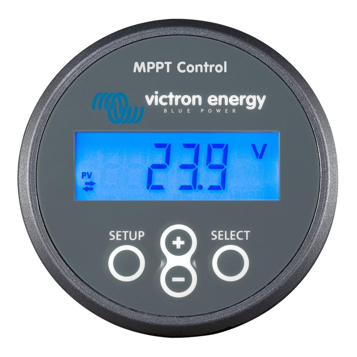 Victron Energy MPPT Control remote setup interface powering efficient solar charging.