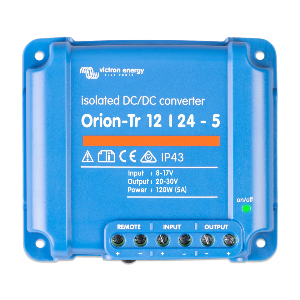 Victron Energy Orion-Tr DC-DC converter front view for reliable power conversion