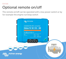 Victron Energy Orion-Tr side ports highlighting easy access for simple installations.
