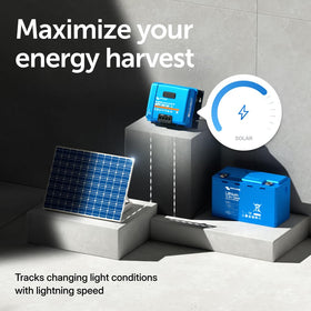 Victron Energy SmartSolar MPPT digital display shows live readings and status