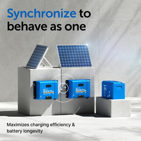 Victron Energy SmartSolar MPPT TR VE.Can Bluetooth app connection aids real-time monitoring