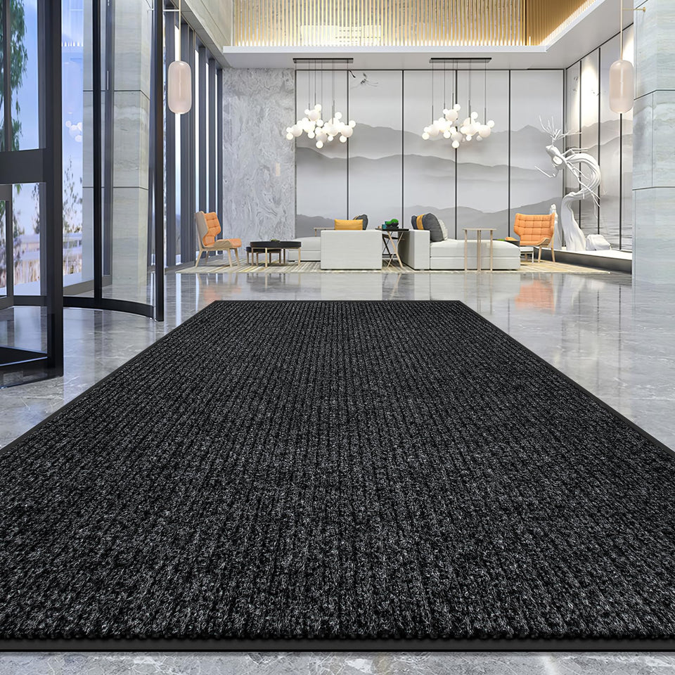 Vicwe heavy-duty front door mat with rugged surface traps dirt at the threshold