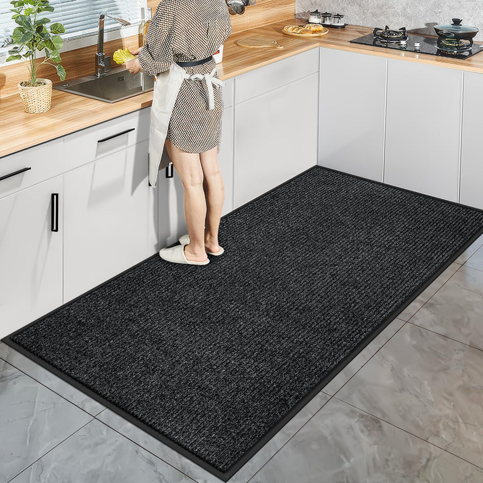 Vicwe indoor outdoor door mat with large 4x6 size helps keep floors clean.