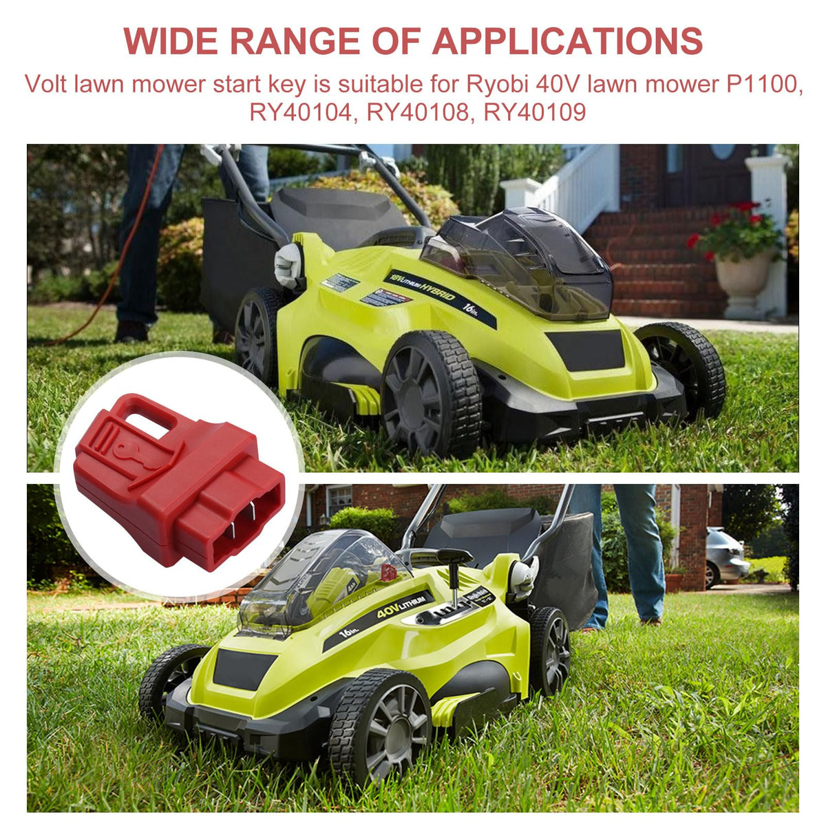 VIDABTE durable compact design start key, ideal spare for busy mowing seasons.
