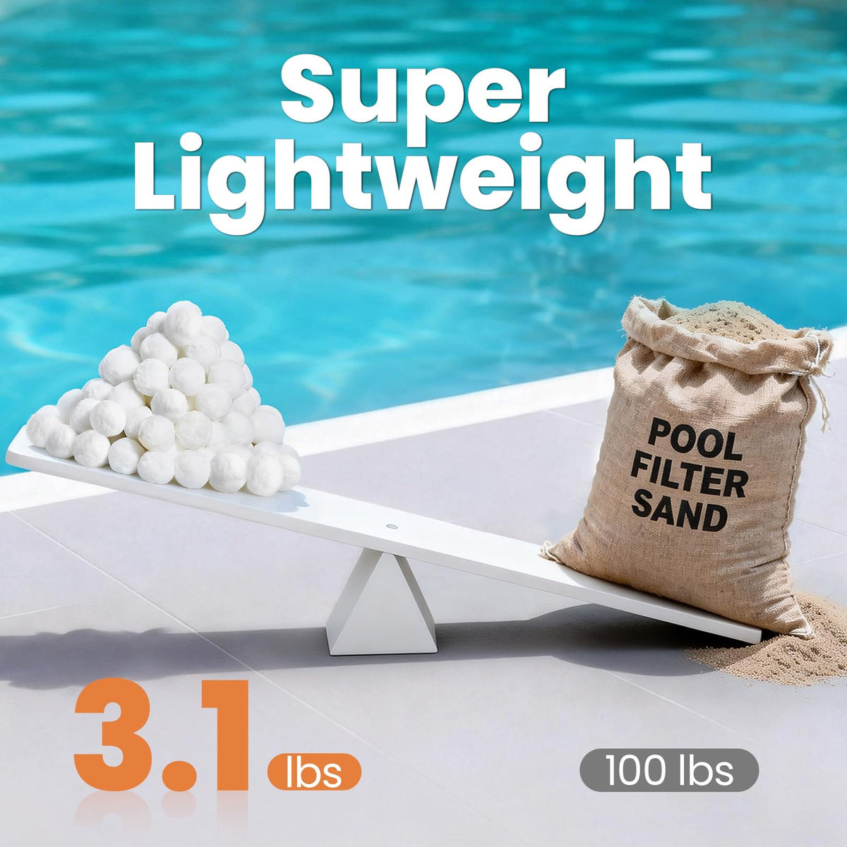 Vidapool filter balls weight-saving replacement for heavy traditional sand