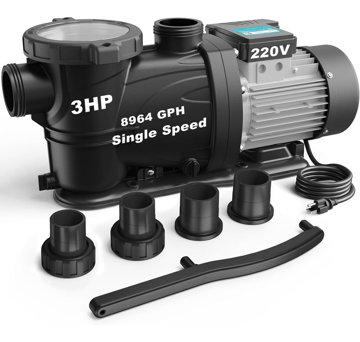 Vidapool in-ground pump with self-priming for quick pool circulation.