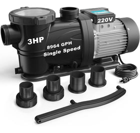 Vidapool in-ground pump with self-priming for quick pool circulation.