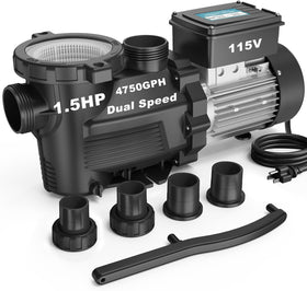 Vidapool self-priming high-flow pump, front view, strong circulation capability for pools