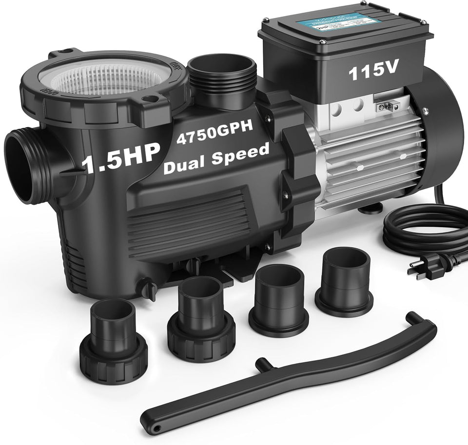 Vidapool self-priming high-flow pump, front view, strong circulation capability for pools