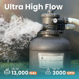 Vidapool 6-way valve close-up enables flexible filter, backwash, and waste options